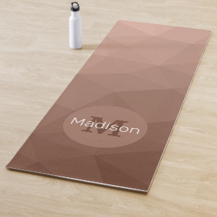 Esterilla De Yoga Mocha Patrón de malla geométrica marrón Monograma