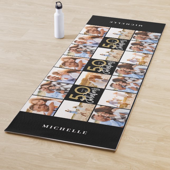 Esterilla De Yoga moda de collage de fotos en blanco y negro de buen (In situ)