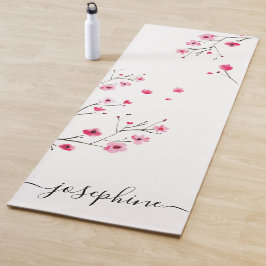 Esterilla De Yoga Moda floral Cerezo Blossom Nombre Script