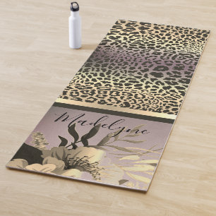 Esterilla De Yoga Moda Lavender Gold Leopard Safari Floral