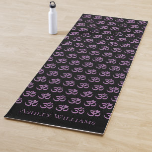 Esterilla De Yoga Moda Monograma Púrpura Om Patrón Yoga Negro