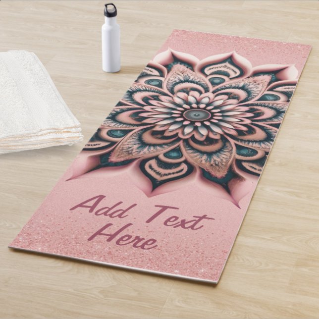 Esterilla De Yoga Moda Rosa personalizado Purpurina de oro elegante  (Chic Customized Rose Gold  Glitter Elegant Mandala Yoga Mat, Add  Personalized Text / Name)