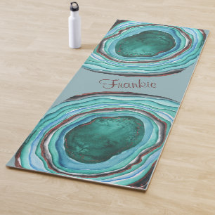 Esterilla De Yoga Modelo de Geode de la ágata en el azul y la