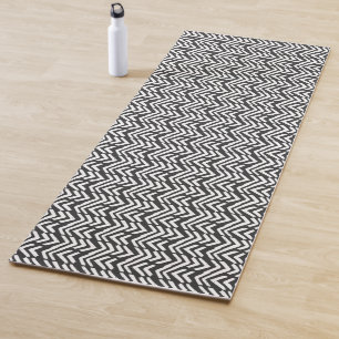 Esterilla De Yoga Modelo dibujado de Chevron de la mano negra