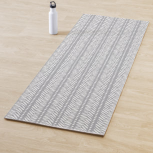 Esterilla De Yoga Modelo dibujado mano gris de Chevron