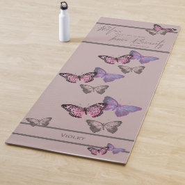 Esterilla De Yoga Modelo elegante de la tipografía y de mariposa -