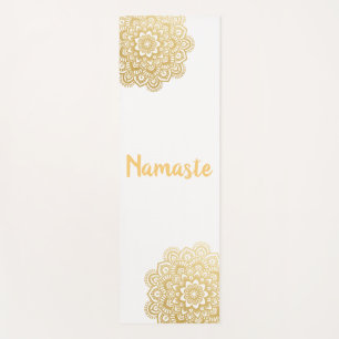 Esterilla De Yoga Modelo Namaste de la mandala de Mehendi del oro
