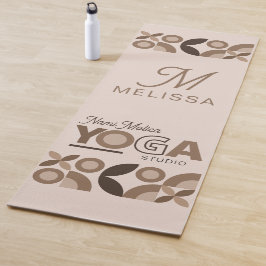 Esterilla De Yoga Modern Elegant Brown Beige Geometric Yoga Studio