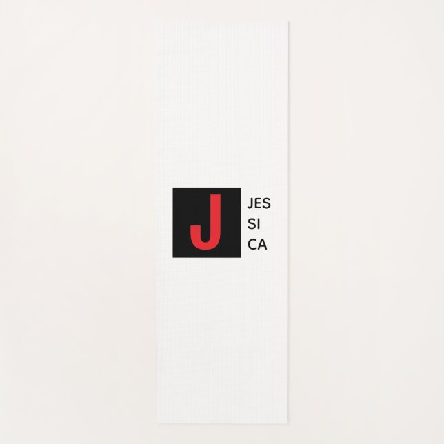Esterilla De Yoga Modern Elegant Plain Professional Name Monogram (Anverso)