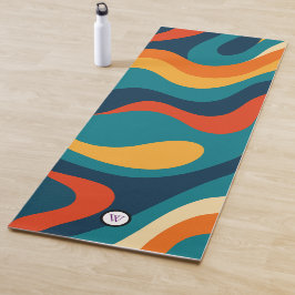Esterilla De Yoga Modern Retro Wavy Abstract Pattern 