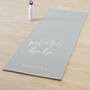 Esterilla De Yoga Moderna caligrafía verde pastel Pilates de entrena