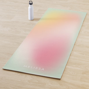 Esterilla De Yoga Moderna Mint Rosa Pastel Ombre Gradiente Fitness
