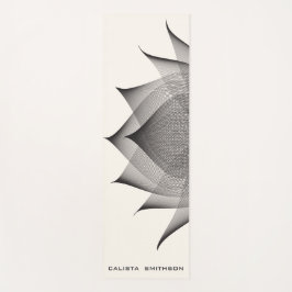 Esterilla De Yoga Moderno Black Lotus Flower Art Elegante Único Guay