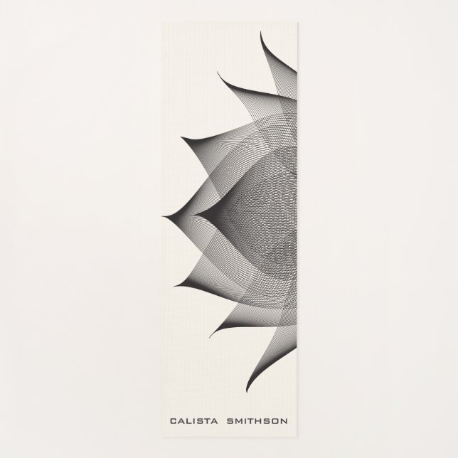 Esterilla De Yoga Moderno Black Lotus Flower Art Elegante Único Guay (Anverso)