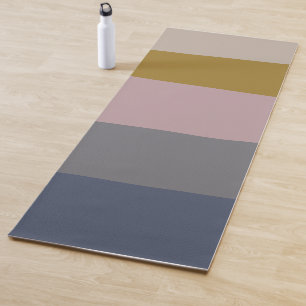 Esterilla De Yoga Moderno Dusty Mauve Gray Abstract Stripes Elegante