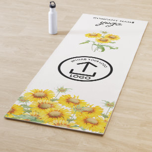 Esterilla De Yoga Moderno logotipo de negocios sencillo gimnasio Sun