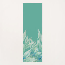 Esterilla De Yoga Moderno océano Verde Azul Abstracto Plantas Acuare
