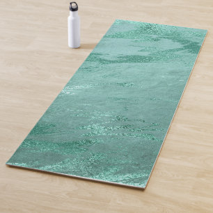 Esterilla De Yoga Molten Jade Mármol de lujo verde esmeralda