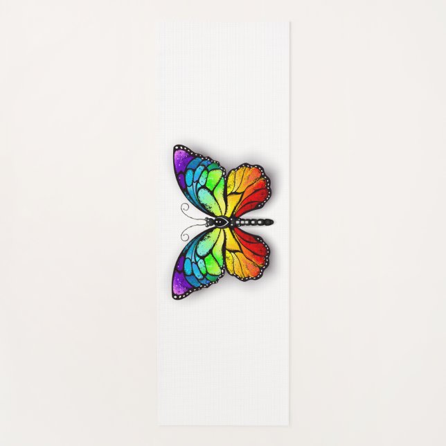 Esterilla De Yoga Monarca de mariposa arcoiris (Anverso)