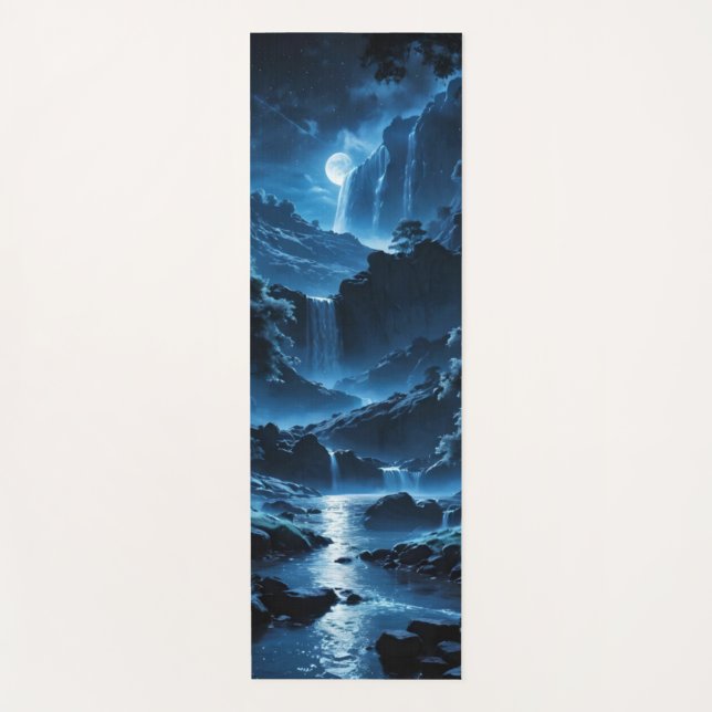Esterilla De Yoga Mondnacht am Wasserfall (Anverso)