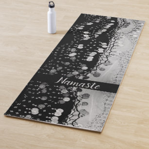 Esterilla De Yoga Monedas de negro y plata personalizadas