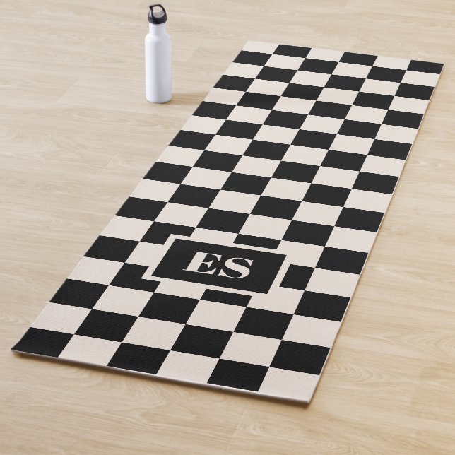 Esterilla De Yoga Monogram Black Cream Checkered Pattern (In situ)