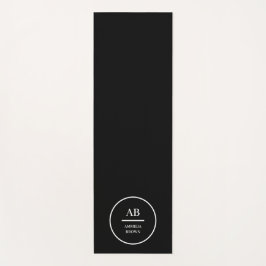 Esterilla De Yoga Monogram Modern Minimal Black White Simple Style