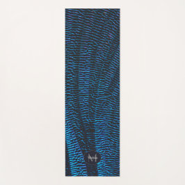 Esterilla De Yoga Monograma abstracto brillante azul brillante metál