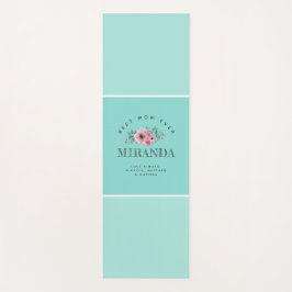 Esterilla De Yoga Monograma azul de menta Mejor Mamá Personalizada