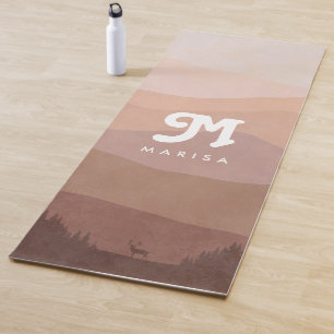 Esterilla De Yoga Monograma Boho y rosa de los bosques