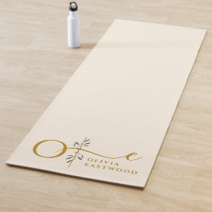 Esterilla De Yoga Monograma Botánico Yoga Pastel