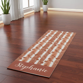 Esterilla De Yoga Monograma de Flor Silvestre de Terracota