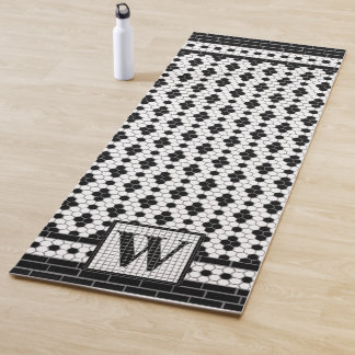 Esterilla De Yoga Monograma de impresión de mosaico hexagonal