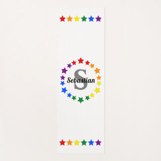 Esterilla De Yoga Monograma de las estrellas del orgullo gay LGBT |