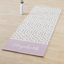Monograma de Lilac y Gray Trellis | Colores editab