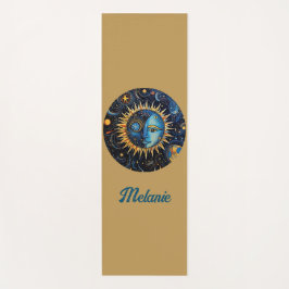 Esterilla De Yoga Monograma de luna de sol celeste Minimalista moder
