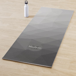 Esterilla De Yoga Monograma de malla geométrica con gradiente gris