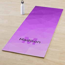 Esterilla De Yoga Monograma de malla geométrica de lavanda púrpura