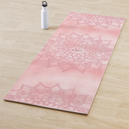 Esterilla De Yoga Monograma de Mandala floral dorada Rosa
