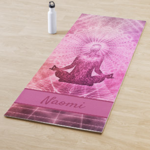 Esterilla De Yoga Monograma de meditación púrpura rosada de Buda