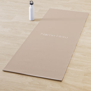Esterilla De Yoga monograma de nombre personalizado de color beige m