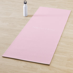 Esterilla De Yoga monograma de nombre personalizado rosa claro minim
