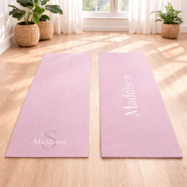 Esterilla De Yoga Monograma de nombre personalizado Rosa Polvo