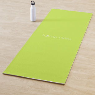 Esterilla De Yoga monograma de nombre personalizado verde lima minim