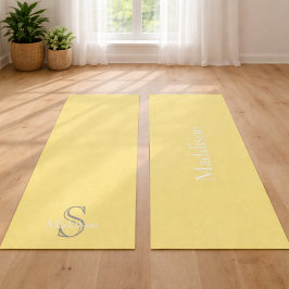 Esterilla De Yoga Monograma de nombre personalizado Yoga negro amari