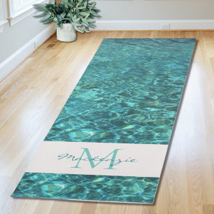 Esterilla De Yoga Monograma de nombre turquesa