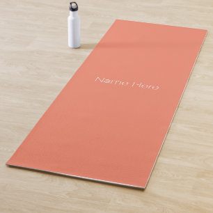 Esterilla De Yoga Monograma de nombres personalizados del naranja de