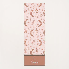 Esterilla De Yoga Monograma de patrón de luna boho terroso
