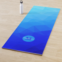 Esterilla De Yoga Monograma de patrón de malla geométrica de mar azu