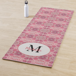 Esterilla De Yoga Monograma de yoga floral de peonés rosados